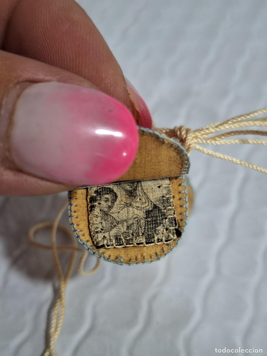 Antig&uuml;edades: Peque&ntilde;o escapulario hecho a mano . - Foto 3
