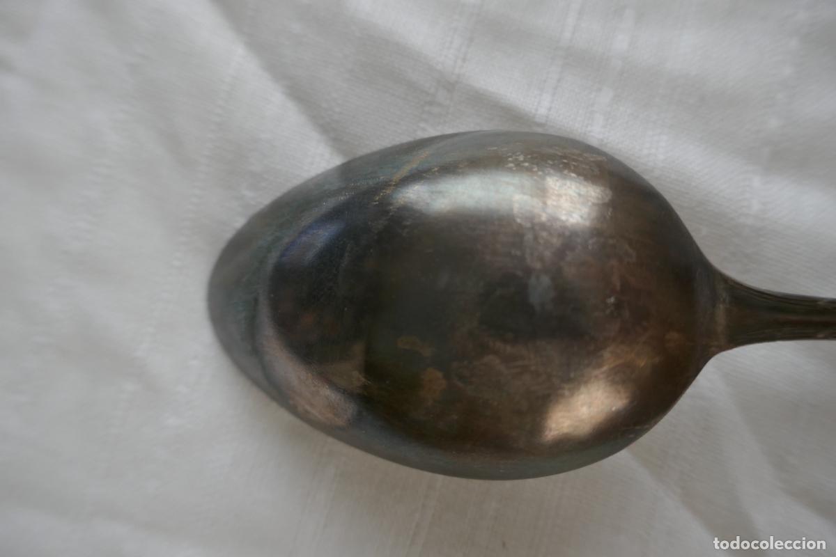 Antig&uuml;edades: LOTE DE 3 CUCHARAS SOPERAS PLATEADAS. - Foto 4