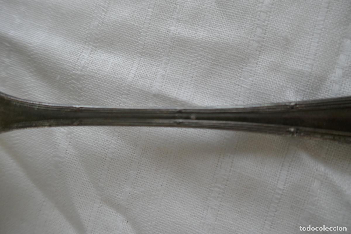 Antig&uuml;edades: LOTE DE 3 CUCHARAS SOPERAS PLATEADAS. - Foto 5