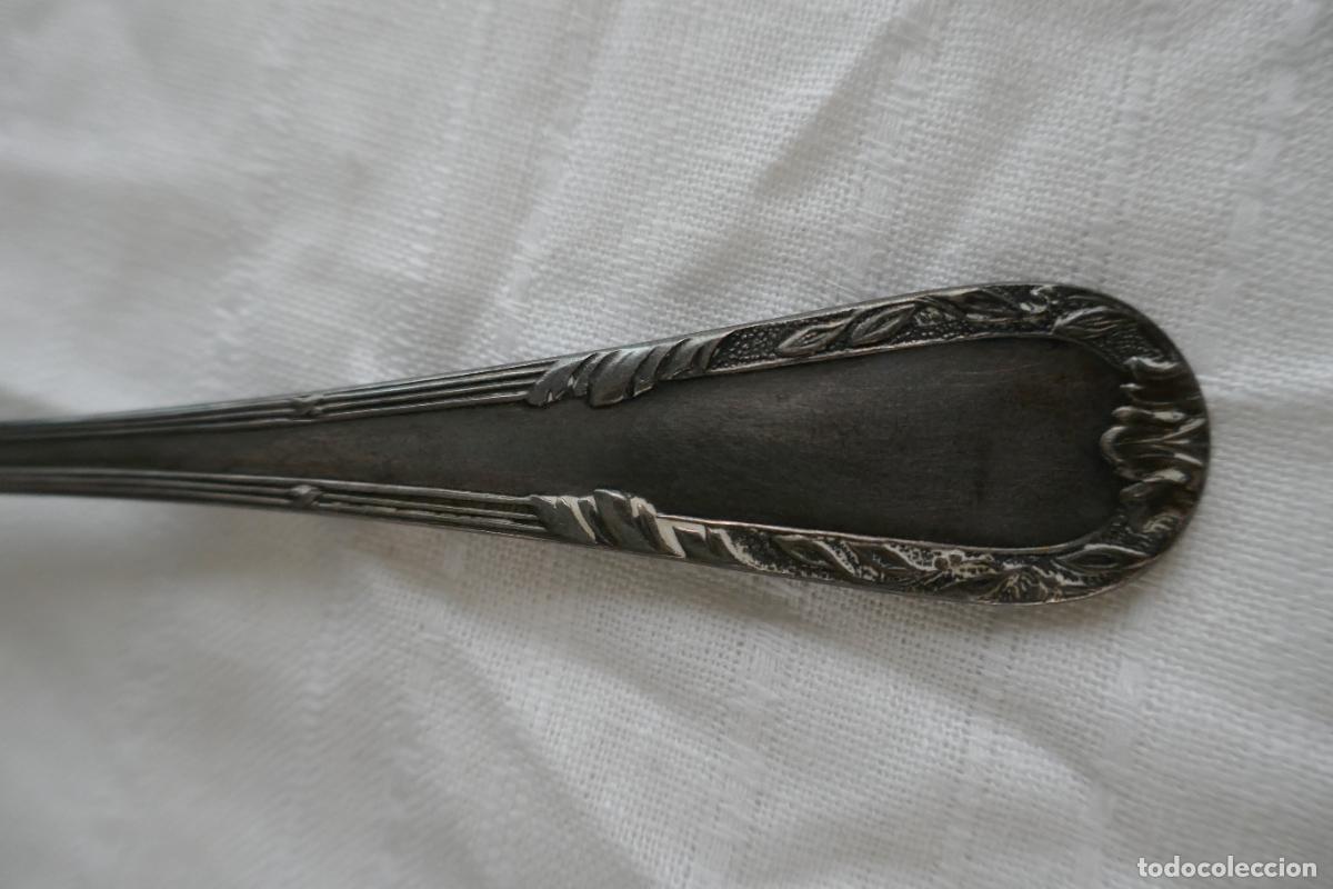 Antig&uuml;edades: LOTE DE 3 CUCHARAS SOPERAS PLATEADAS. - Foto 7