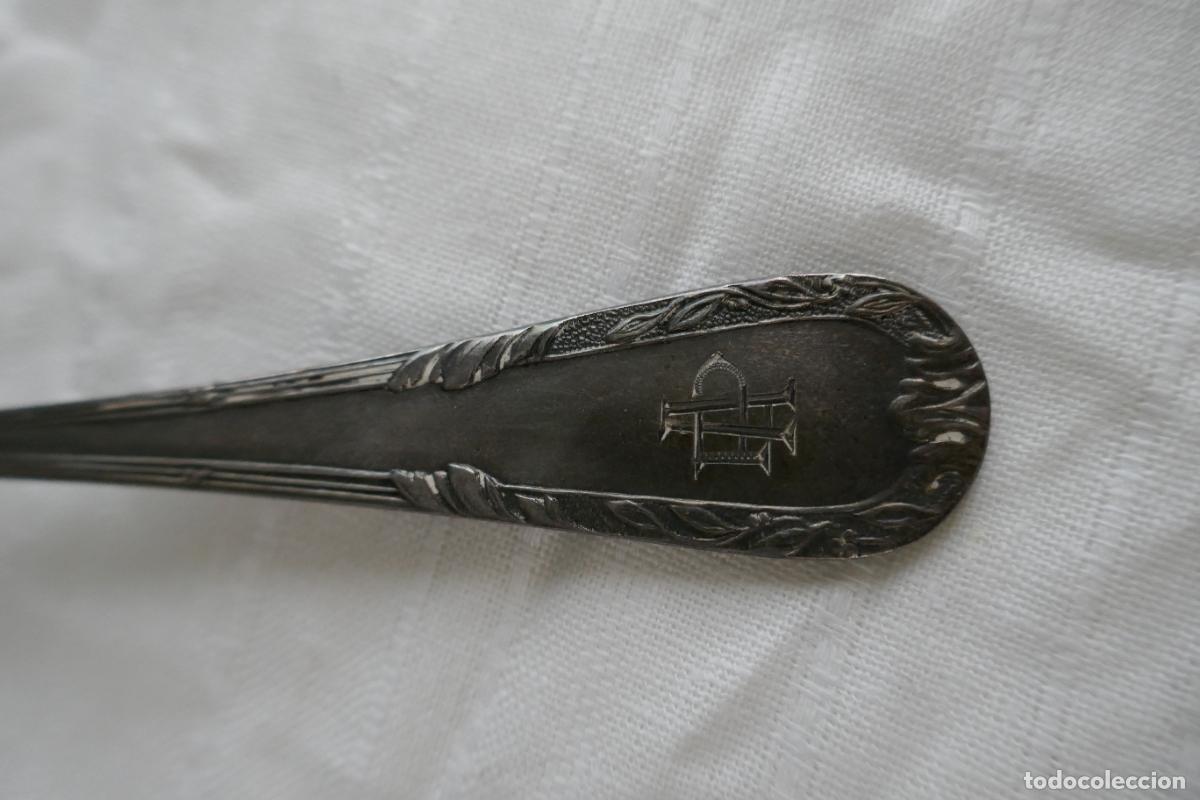 Antig&uuml;edades: LOTE DE 3 CUCHARAS SOPERAS PLATEADAS. - Foto 8