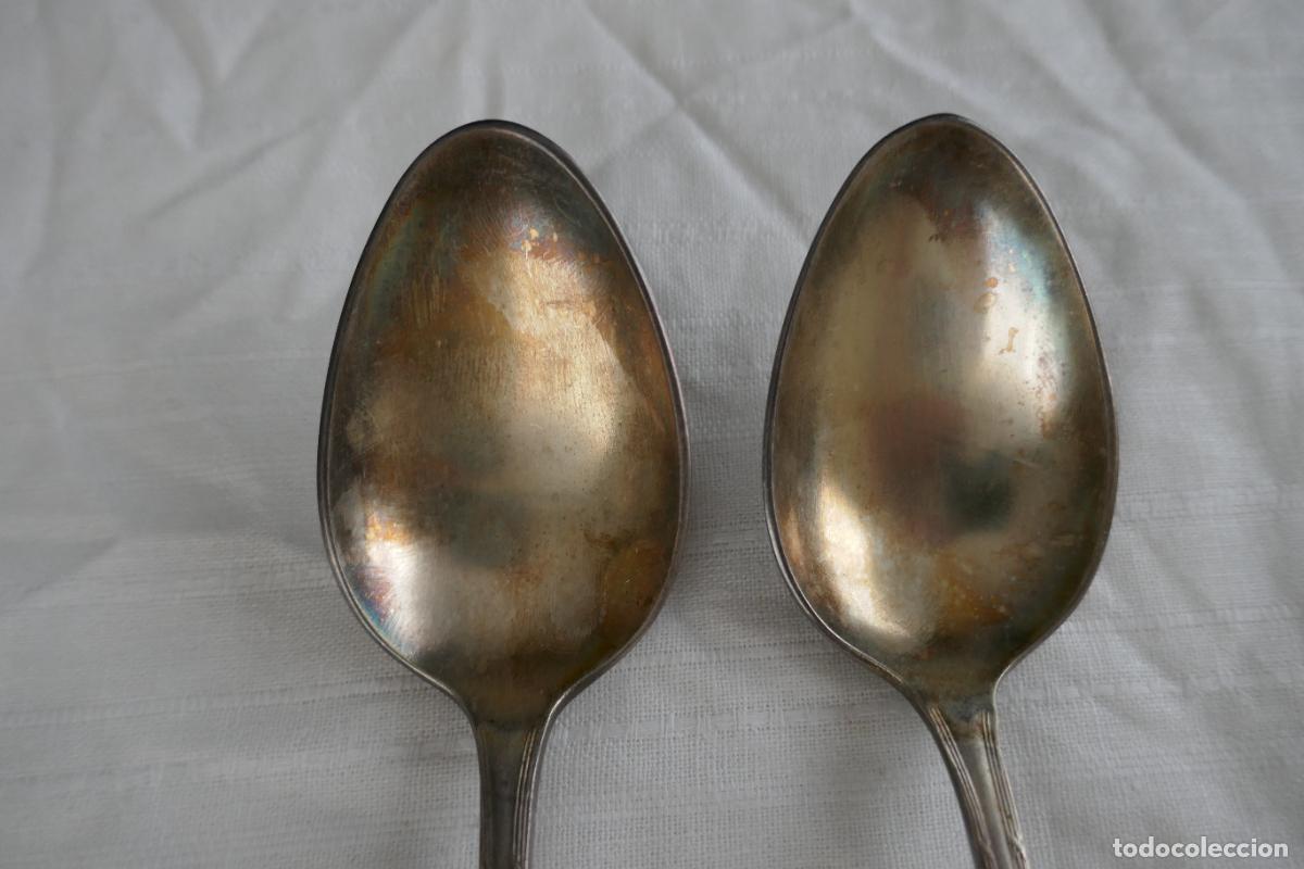 Antig&uuml;edades: LOTE DE 3 CUCHARAS SOPERAS PLATEADAS. - Foto 9
