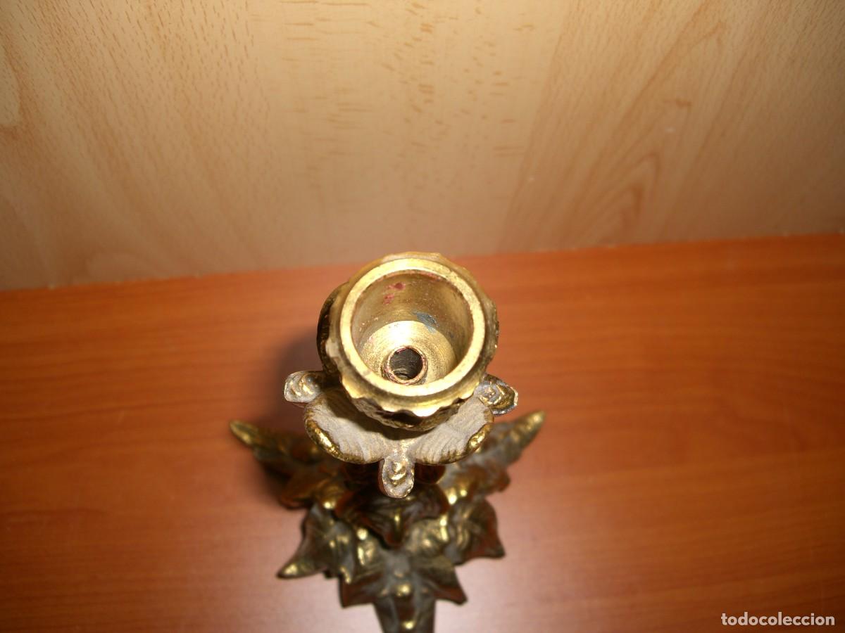Antig&uuml;edades: CANDELERO DE BRONCE DORADO - Foto 4