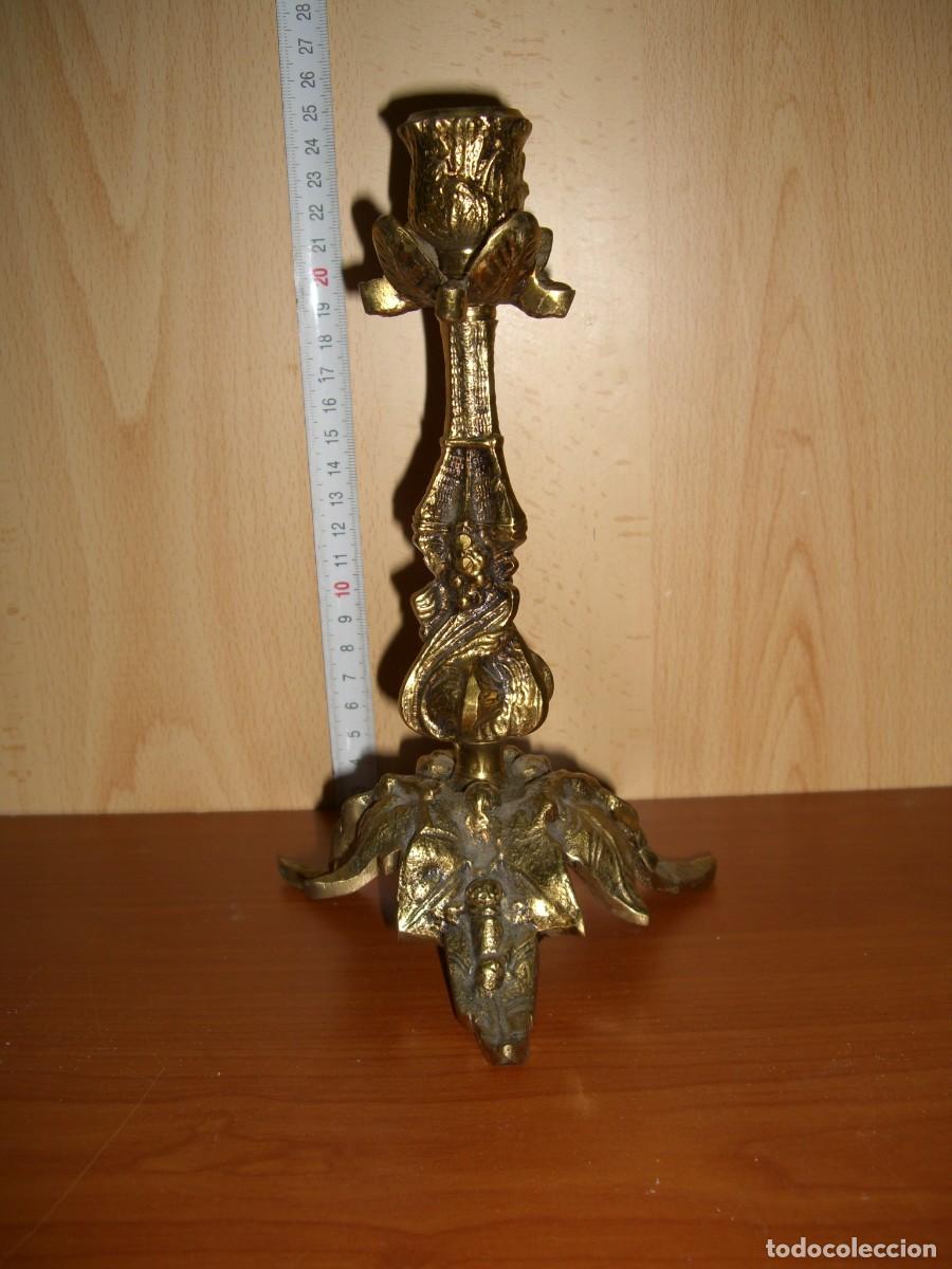 Antig&uuml;edades: CANDELERO DE BRONCE DORADO - Foto 6