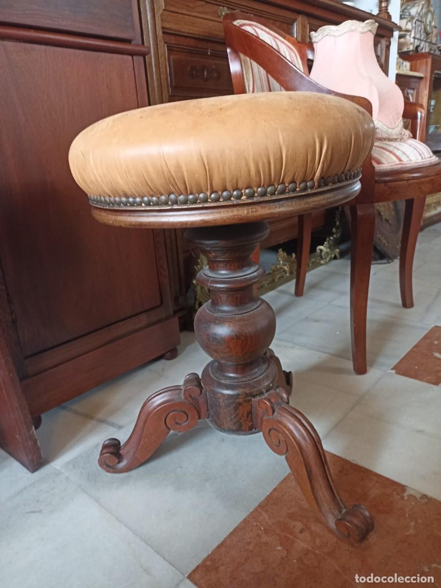 Antig&uuml;edades: Banqueta de Piano de caoba - Foto 1