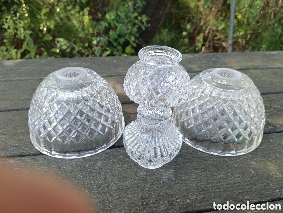 Antig&uuml;edades: Piezas Cristal Restaurar L&aacute;mpara. - Foto 2