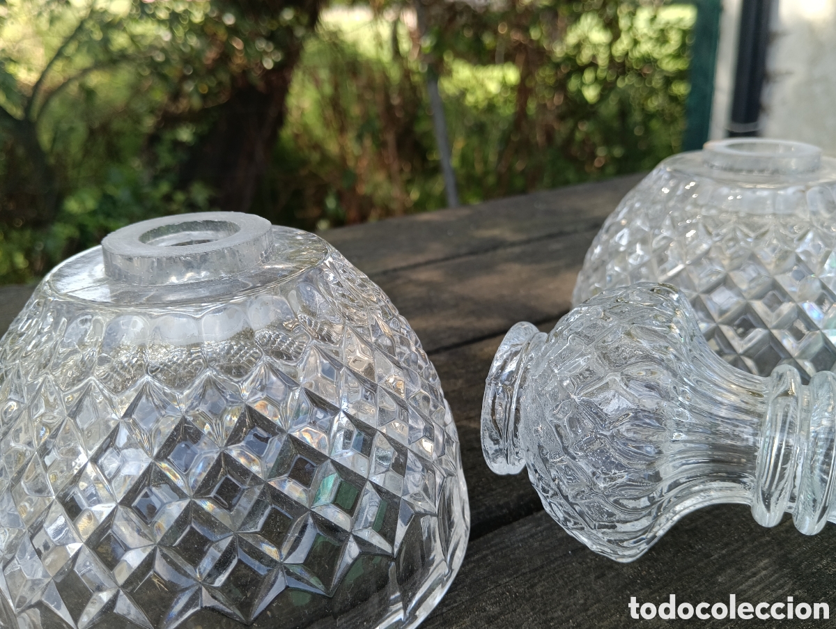 Antig&uuml;edades: Piezas Cristal Restaurar L&aacute;mpara. - Foto 4
