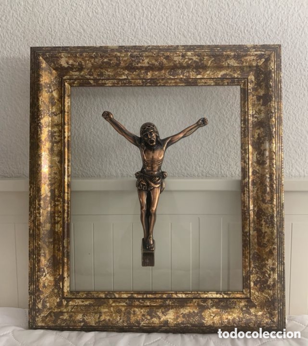 Antig&uuml;edades: Cuadro cristal Cristo - Foto 1