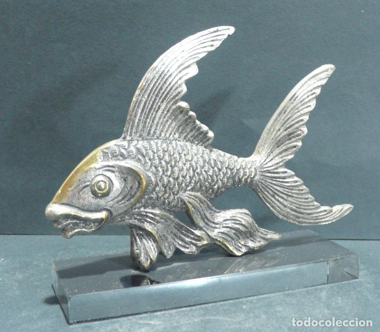Antig&uuml;edades: PEZ EN BRONCE CROMADO - Foto 2