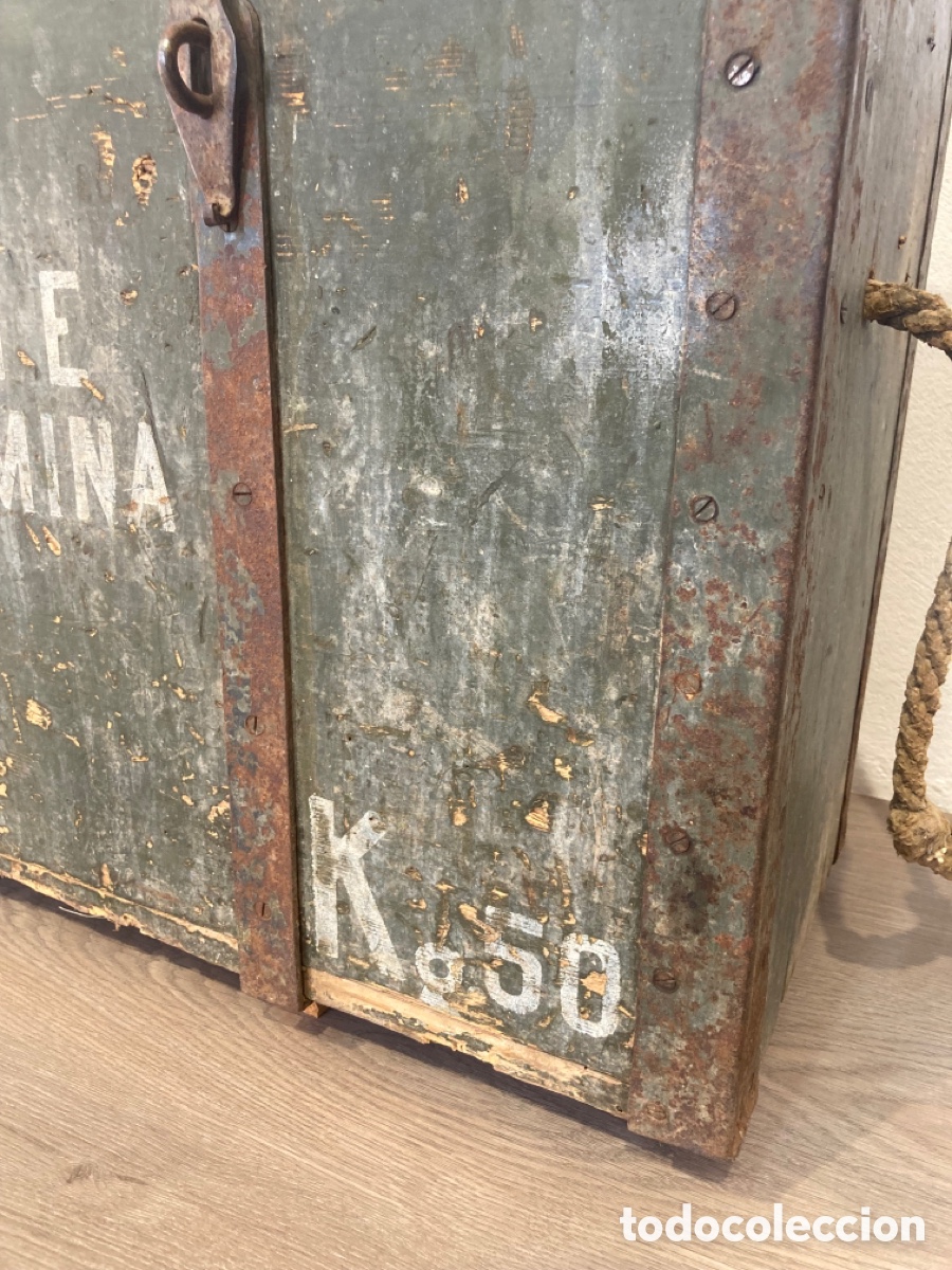 Antig&uuml;edades: Caja o ba&uacute;l militar material de minas - Foto 3