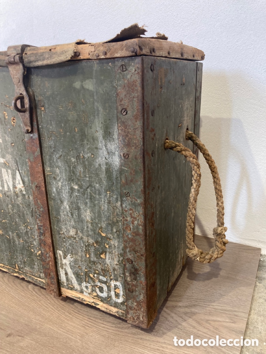 Antig&uuml;edades: Caja o ba&uacute;l militar material de minas - Foto 4
