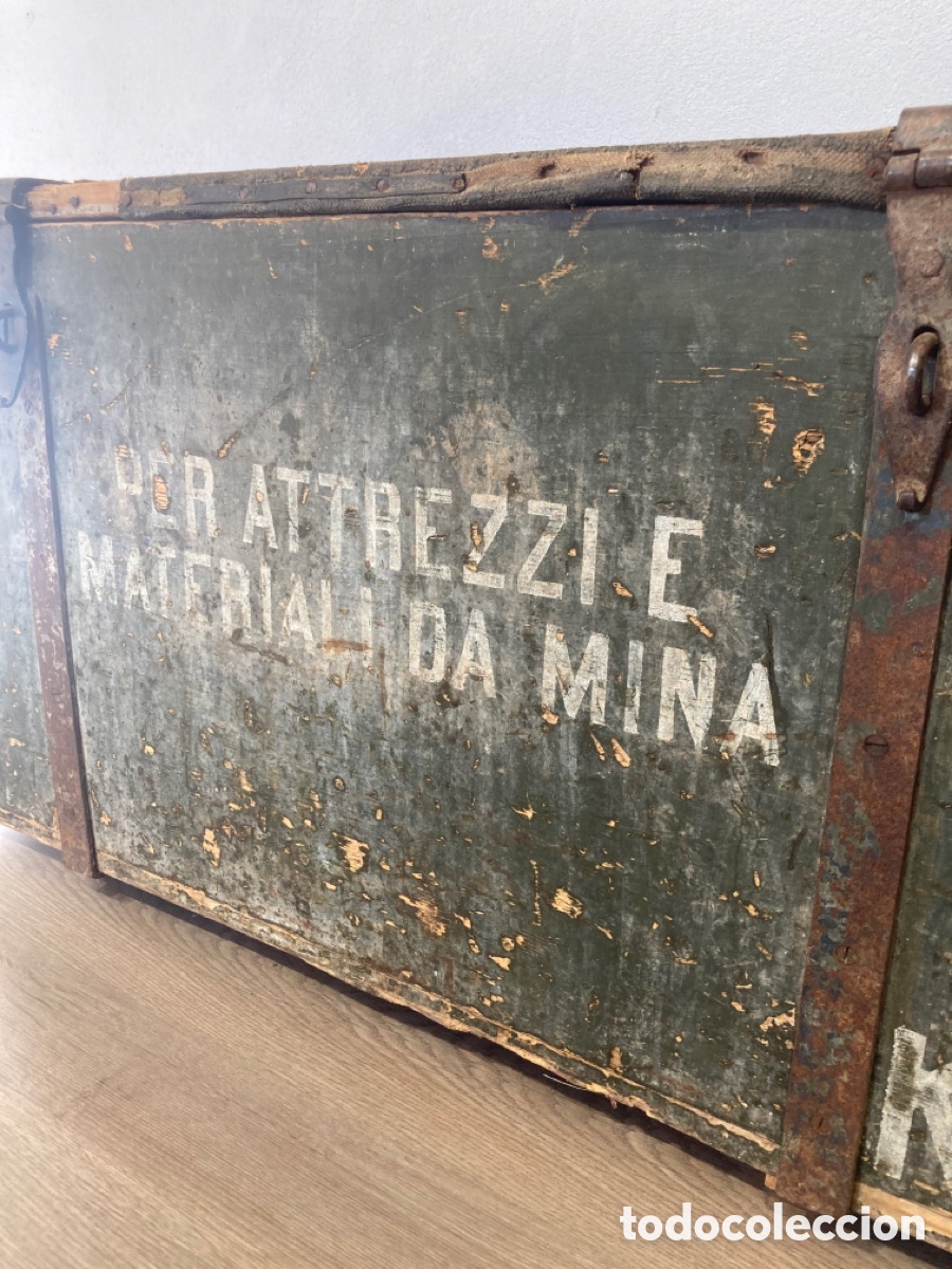 Antig&uuml;edades: Caja o ba&uacute;l militar material de minas - Foto 5