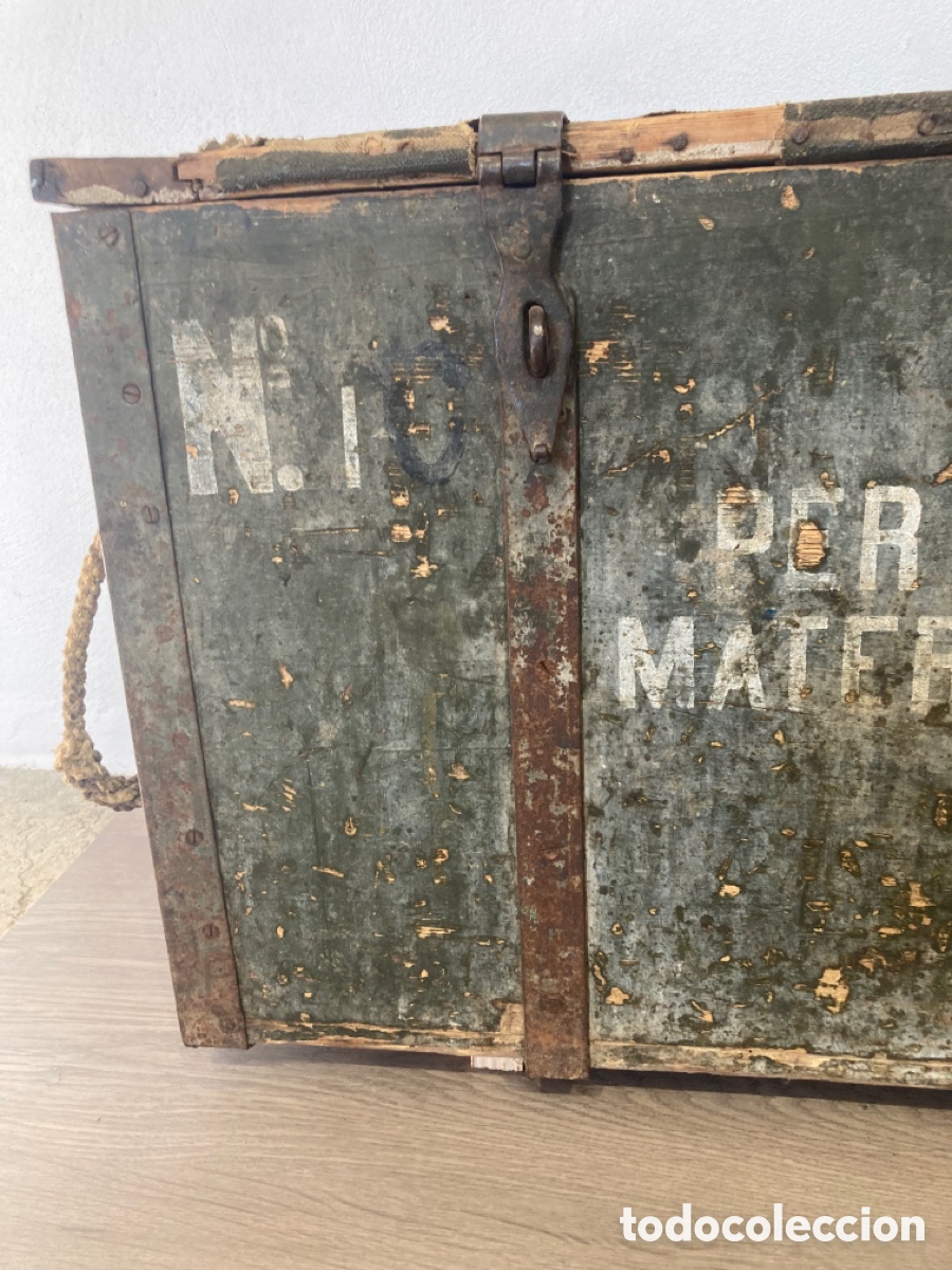 Antig&uuml;edades: Caja o ba&uacute;l militar material de minas - Foto 6