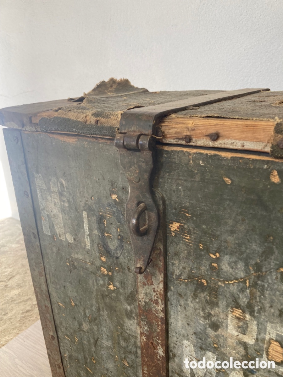 Antig&uuml;edades: Caja o ba&uacute;l militar material de minas - Foto 8