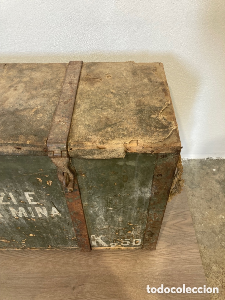 Antig&uuml;edades: Caja o ba&uacute;l militar material de minas - Foto 9