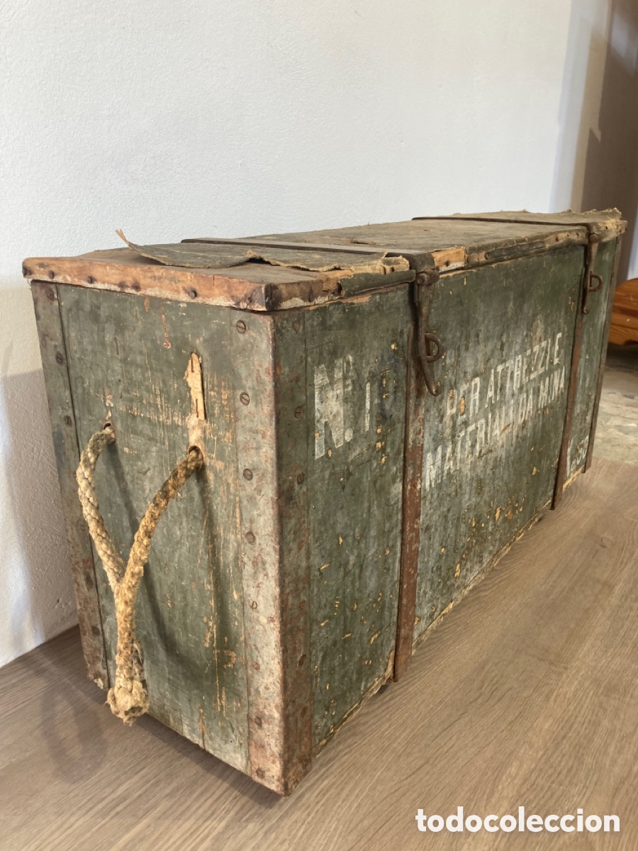 Antig&uuml;edades: Caja o ba&uacute;l militar material de minas - Foto 10