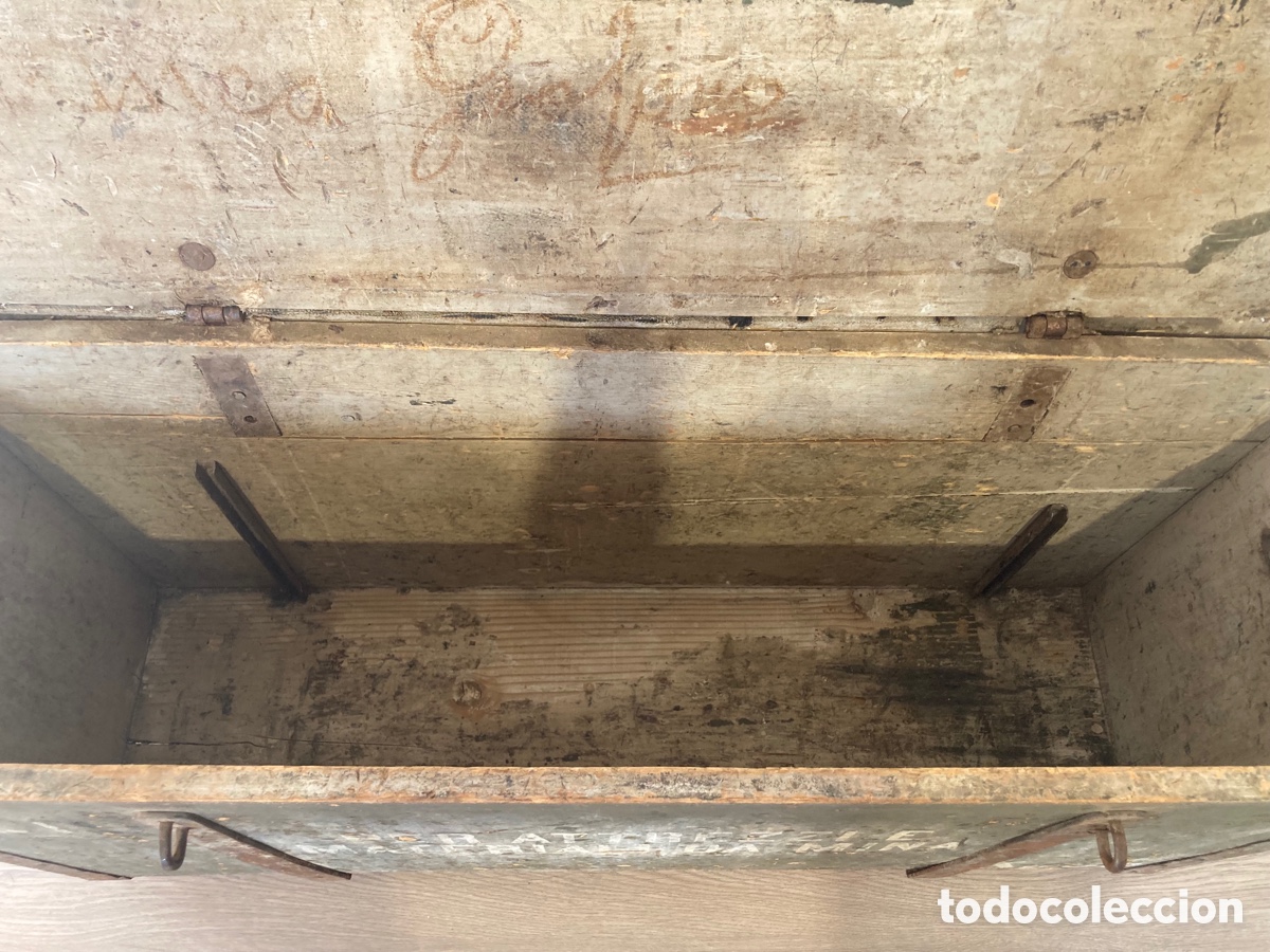 Antig&uuml;edades: Caja o ba&uacute;l militar material de minas - Foto 13