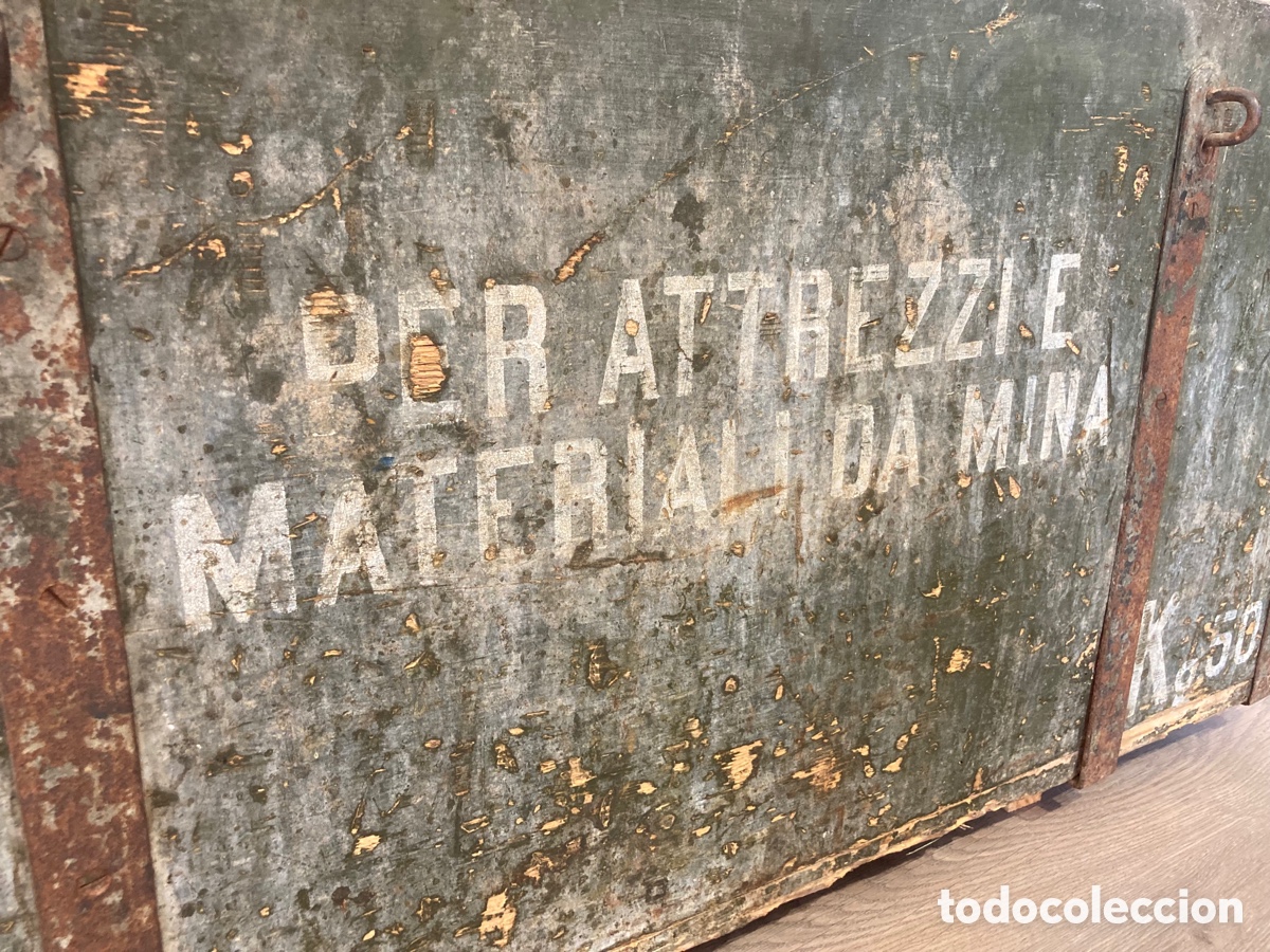 Antig&uuml;edades: Caja o ba&uacute;l militar material de minas - Foto 16