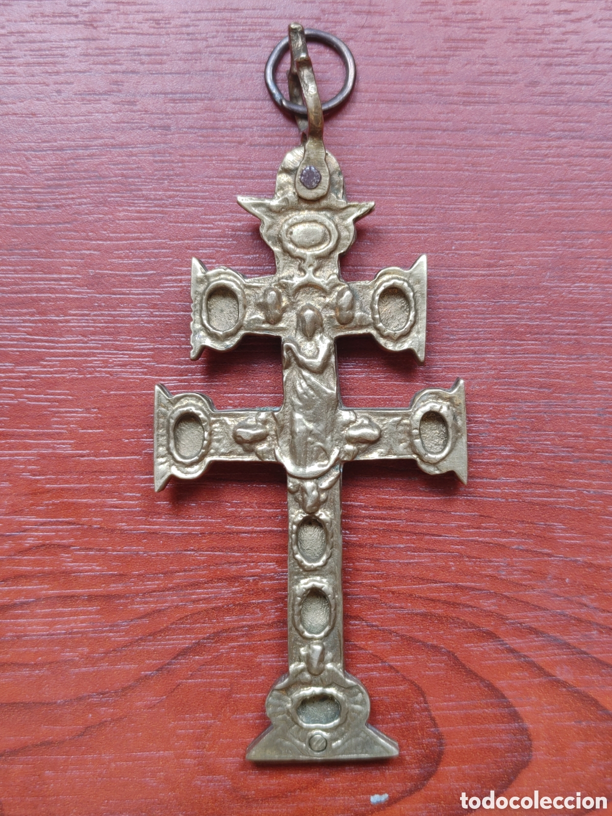 Antig&uuml;edades: Cruz de Caravaca de bronce. - Foto 2