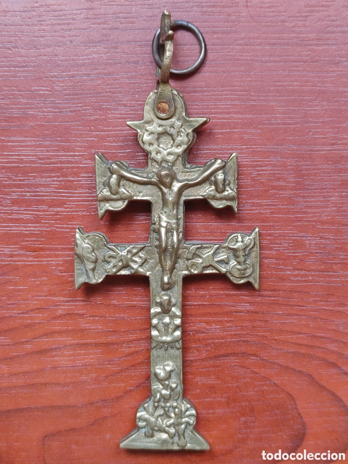 Antig&uuml;edades: Cruz de Caravaca de bronce. - Foto 4