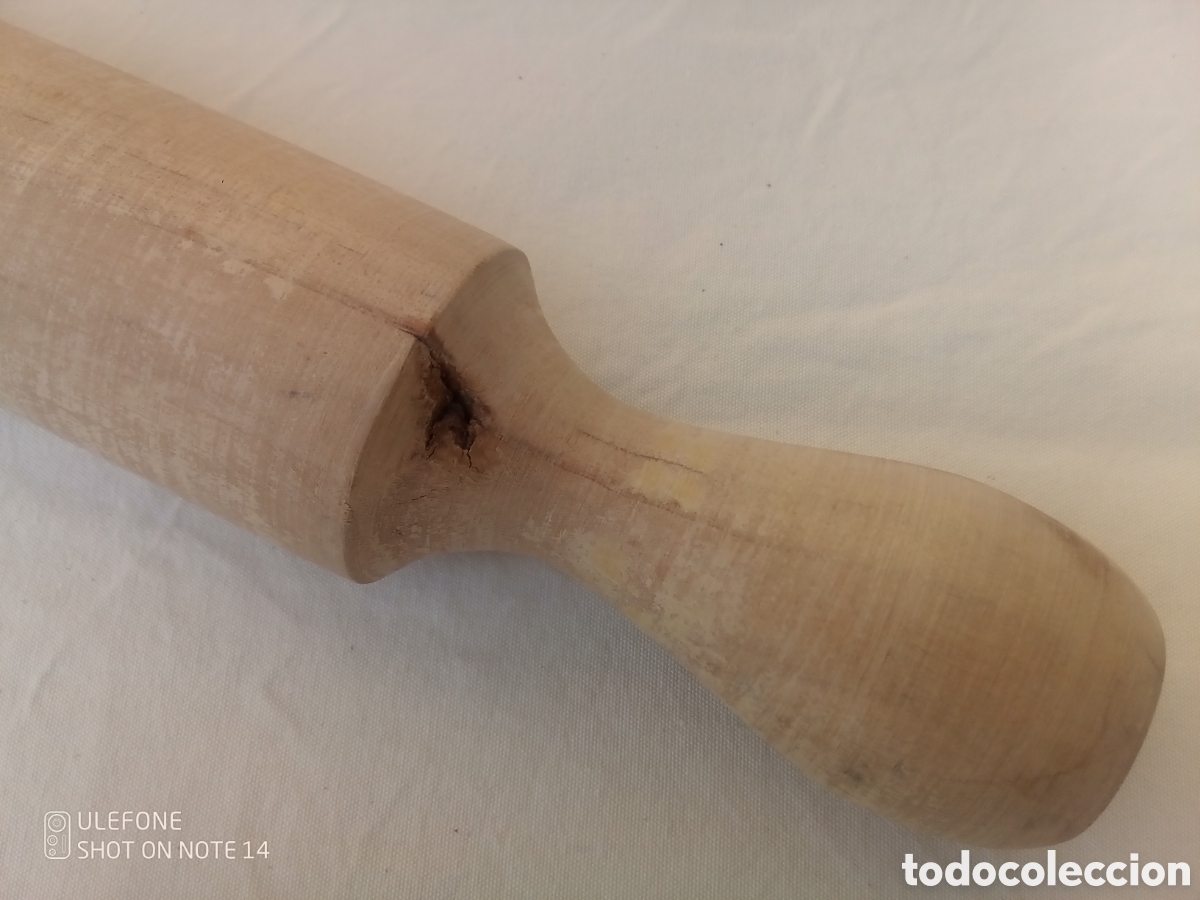 Antig&uuml;edades: RODILLO DE MADERA PARA AMASAR - COCINA - Foto 4