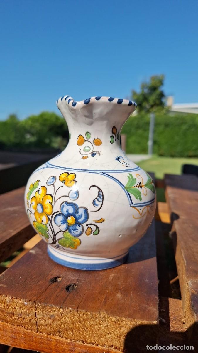 Antig&uuml;edades: Jarra de Talavera Duran Flores - Foto 2