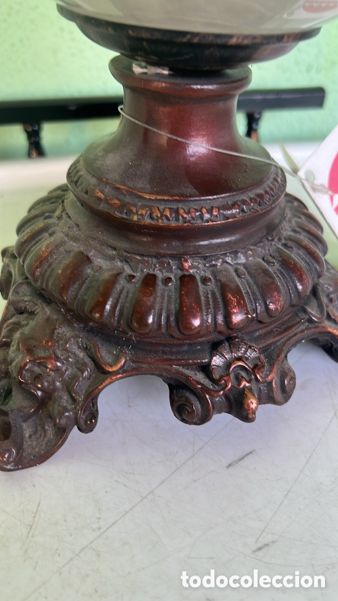 Antig&uuml;edades: L&Aacute;MPARA MESA TULIPA Y VELA - Foto 4