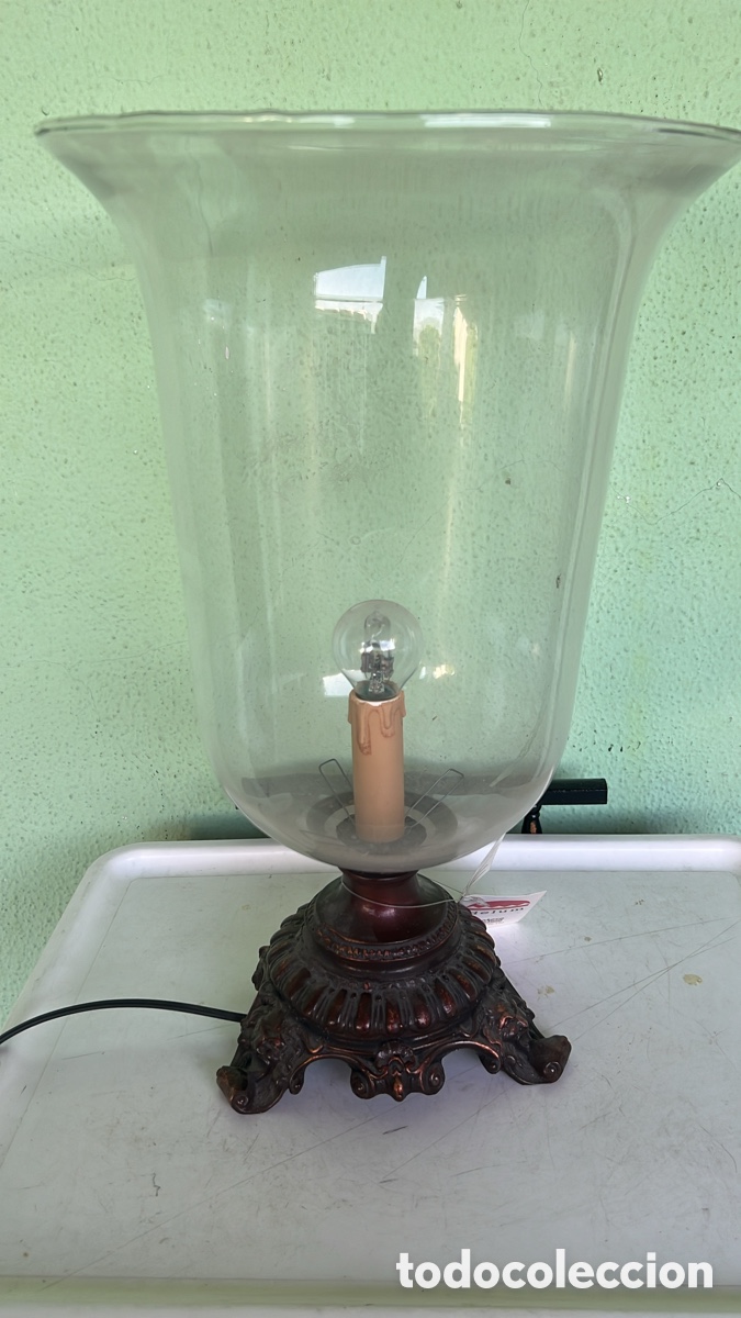 Antig&uuml;edades: L&Aacute;MPARA MESA TULIPA Y VELA - Foto 1