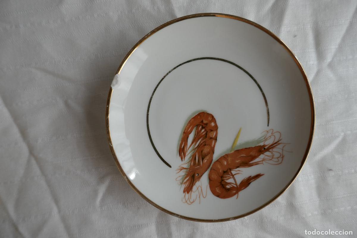 Antig&uuml;edades: LOTE DE 6 PLATITOS CON ESCENAS DE MARISCO Y TAPAS - Foto 8