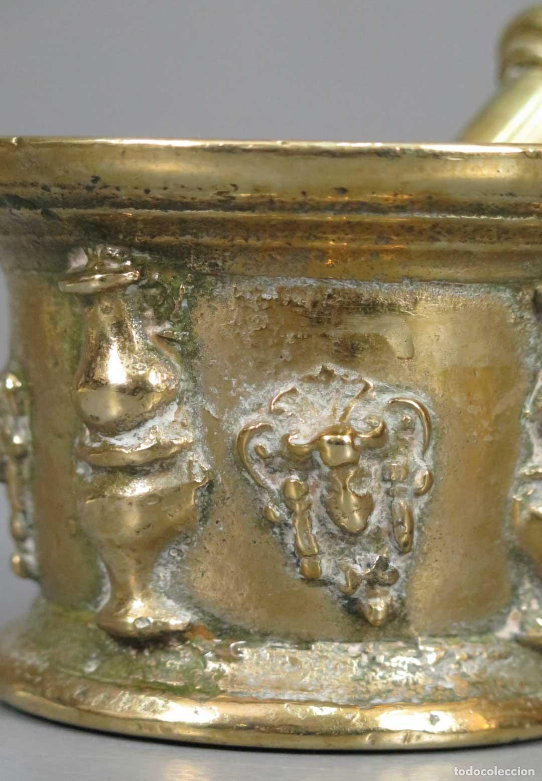 Antig&uuml;edades: ALMIREZ O MORTERO. BRONCE. SIGLO XVII - Foto 2