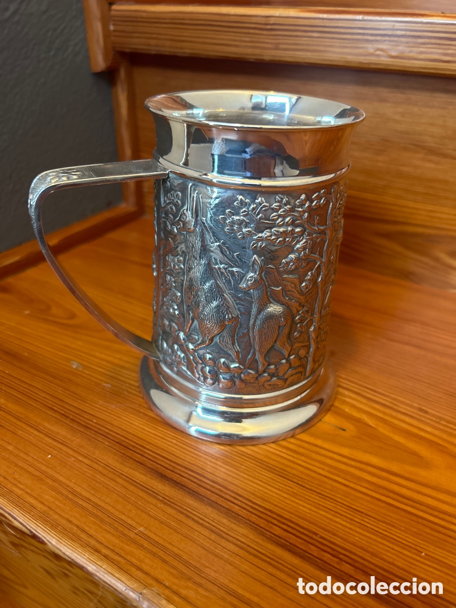 Antig&uuml;edades: Jarra cervecera ba&ntilde;ada en plata - Foto 1