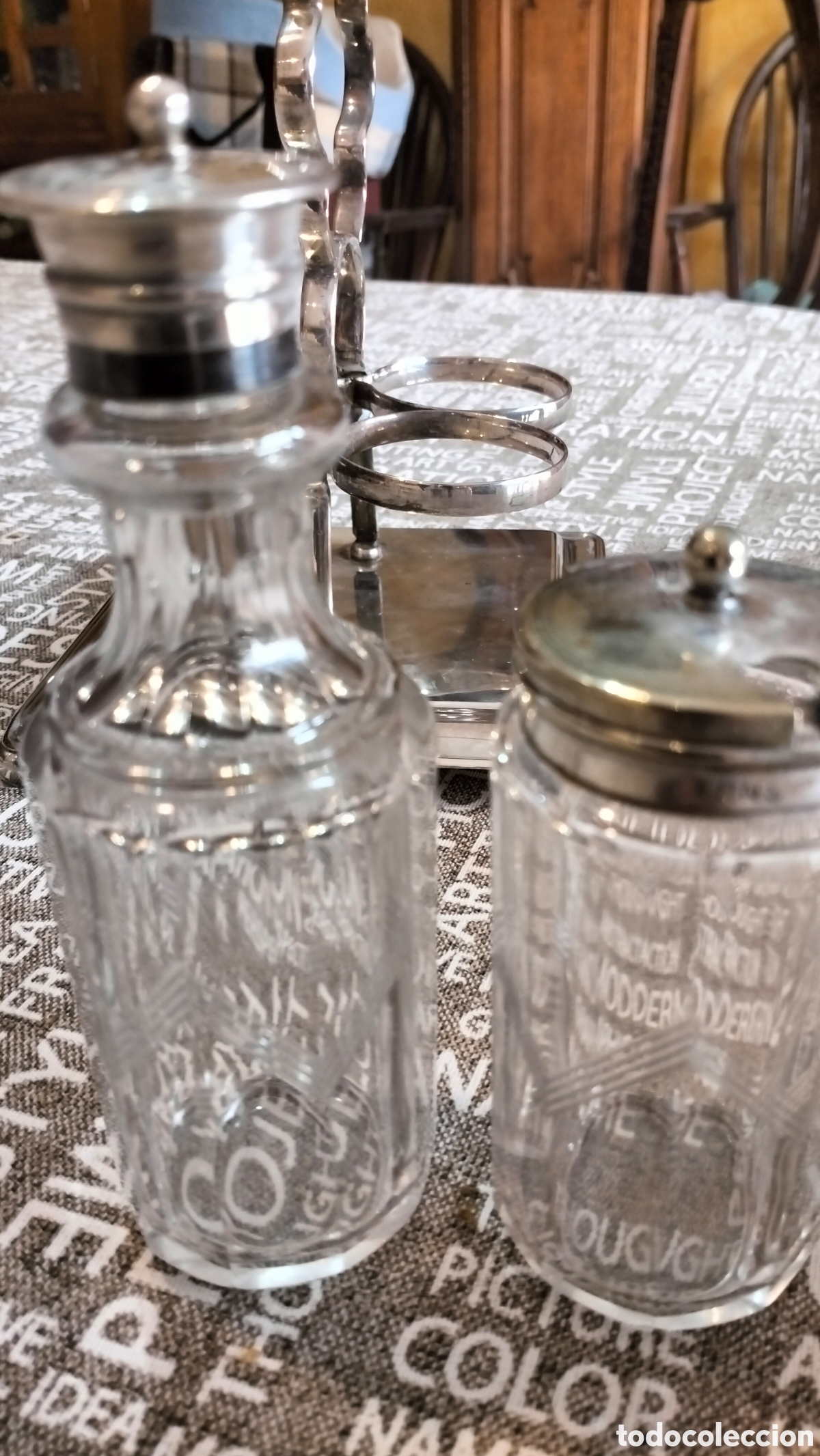 Antig&uuml;edades: Vinagrera de plata completa - Foto 3
