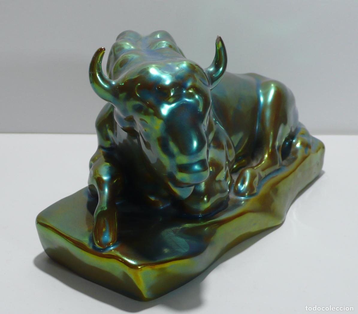 Antig&uuml;edades: TORO EN PORCELANA ESMALTADA - Foto 3