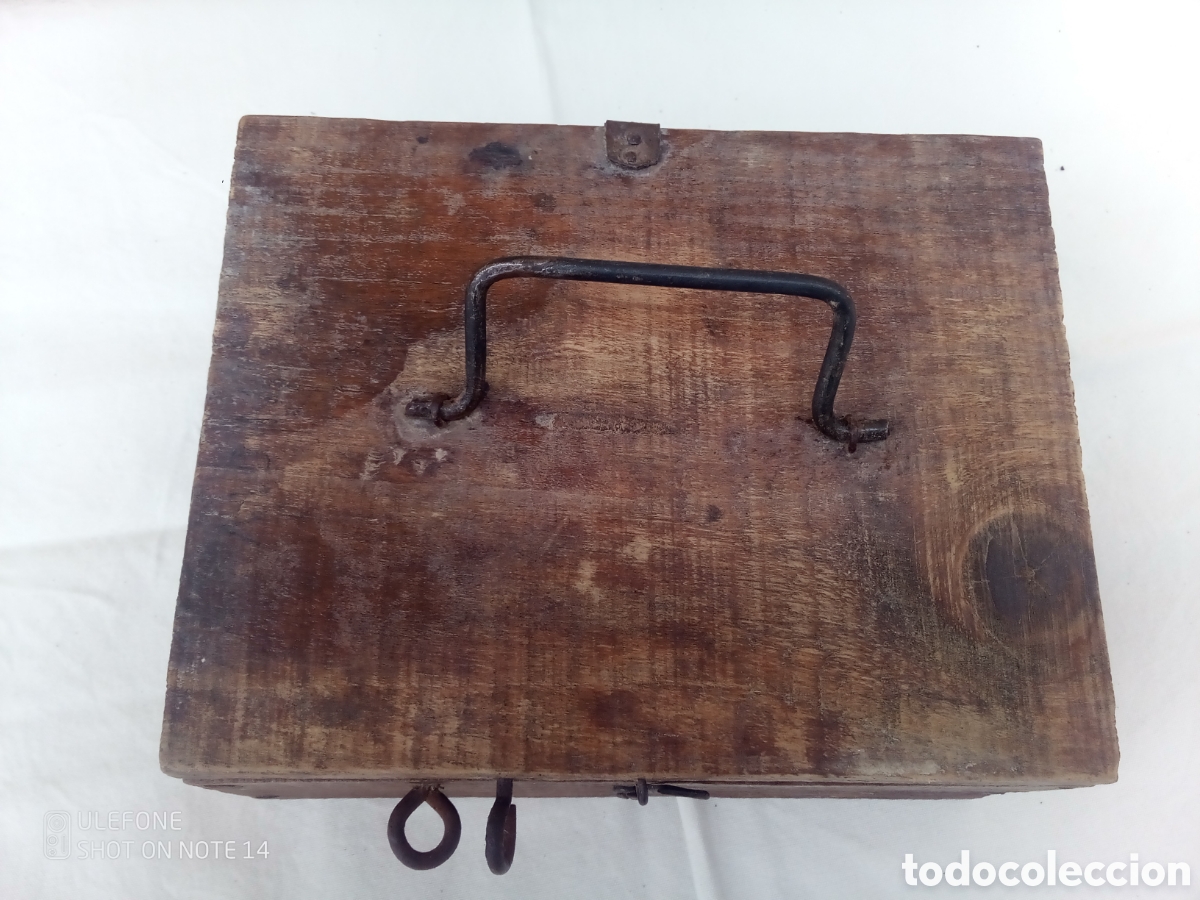 Antig&uuml;edades: PEQUE&Ntilde;A CAJA MADERA ARTESANAL - R&Uacute;STICA - Foto 7