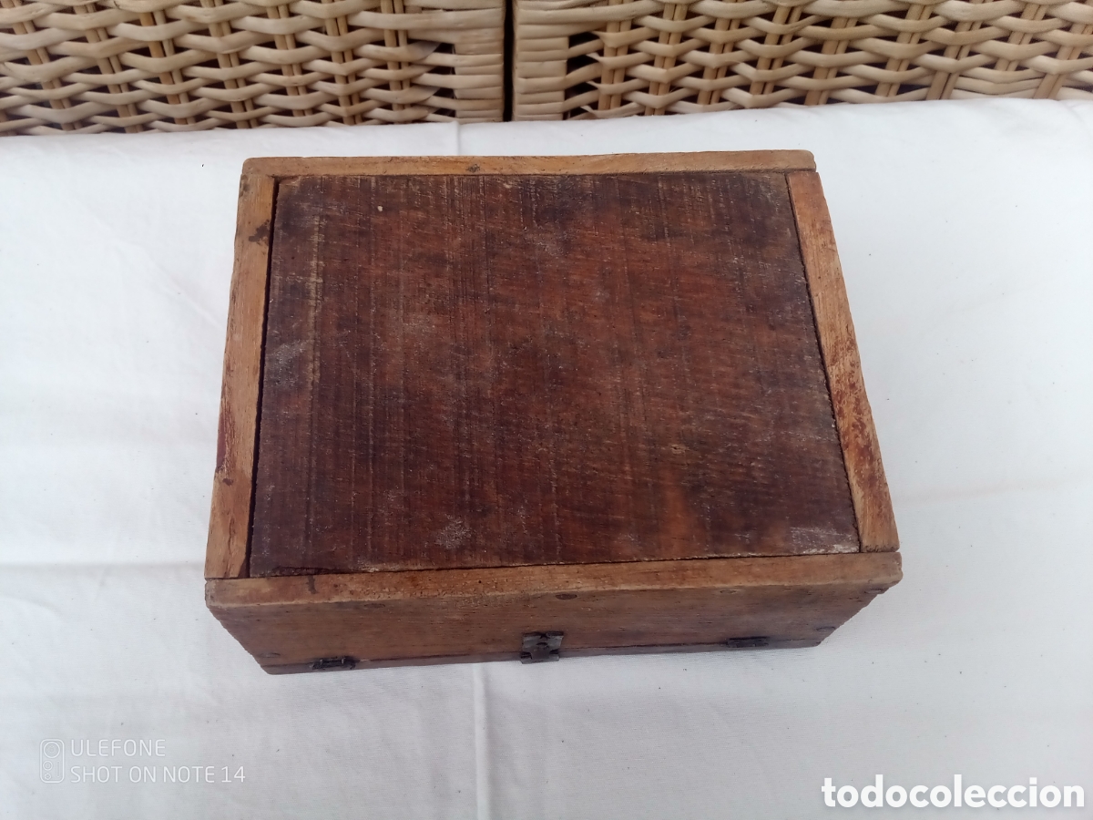 Antig&uuml;edades: PEQUE&Ntilde;A CAJA MADERA ARTESANAL - R&Uacute;STICA - Foto 10