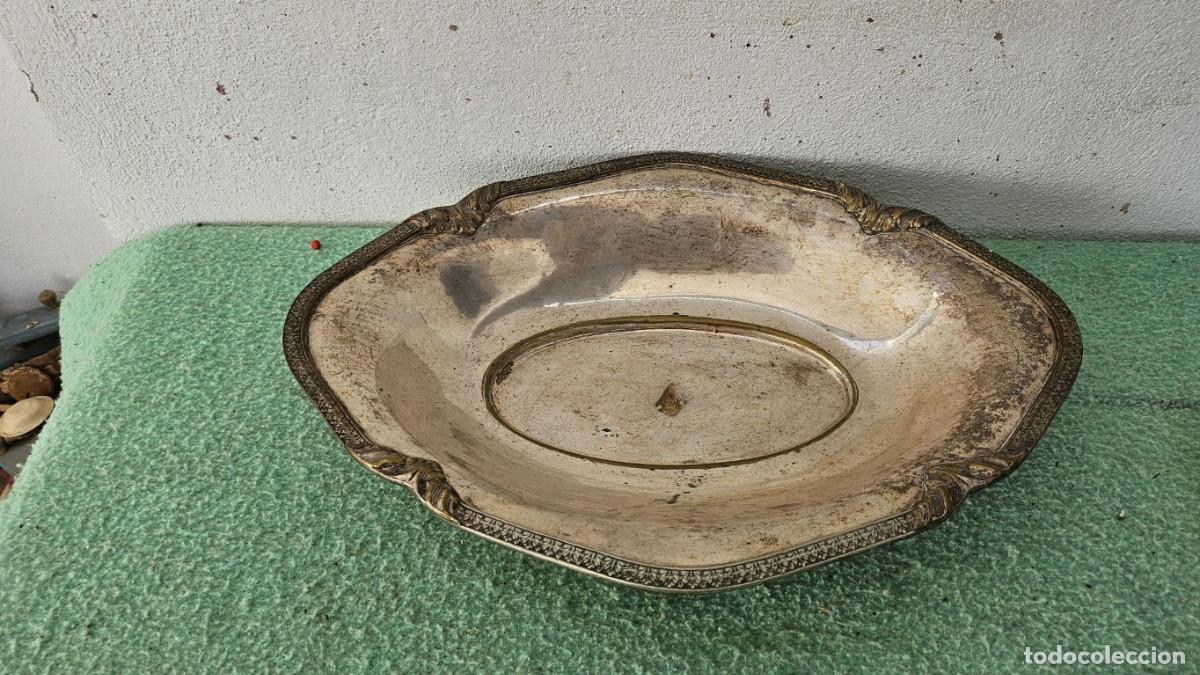 Antig&uuml;edades: bandeja de alpaca antigua - Foto 2