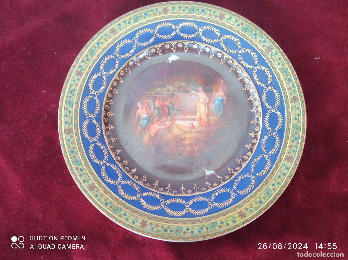 Antig&uuml;edades: Plato dibujado de viejo Paris - Foto 1
