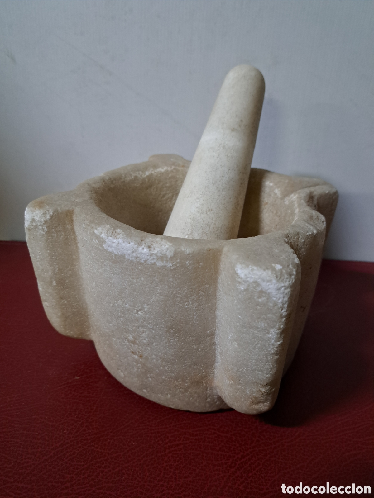 Antig&uuml;edades: ANTIGUO ALMIREZ MORTERO DE M&Aacute;RMOL DE ARESTAS, 20X11CM - Foto 1