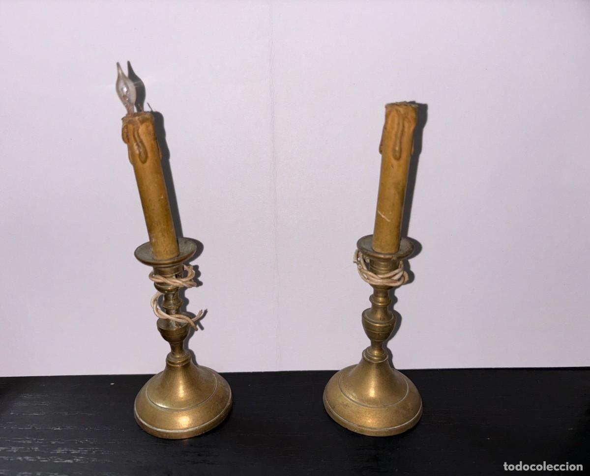 Antig&uuml;edades: LOTE DE DOS CANDELABROS EN MINIATURA. - Foto 2
