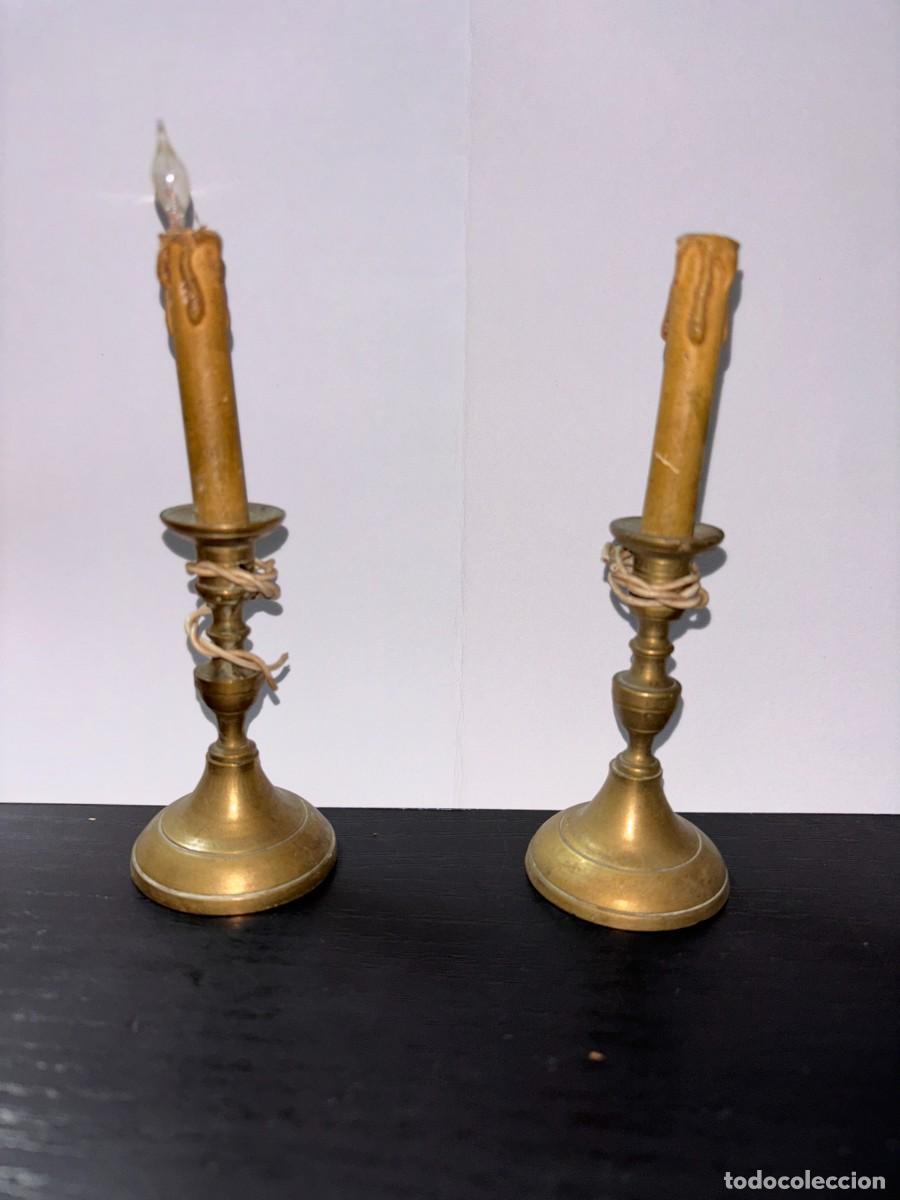 Antig&uuml;edades: LOTE DE DOS CANDELABROS EN MINIATURA. - Foto 1
