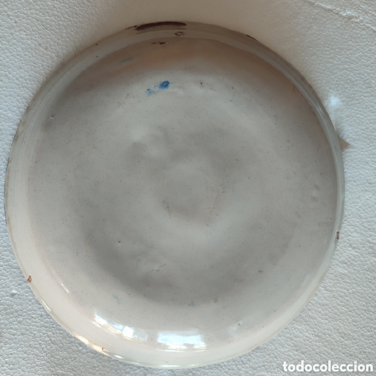 Antig&uuml;edades: Plato blanco y azul ,26 cm - Foto 2