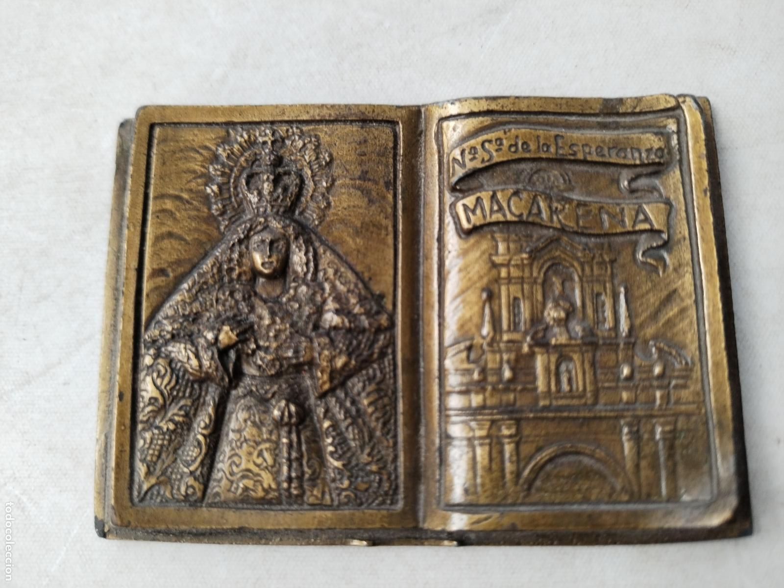 Antiques: n&ordf; s&ordf; de la esperanza macarena - pisapapeles de bronce