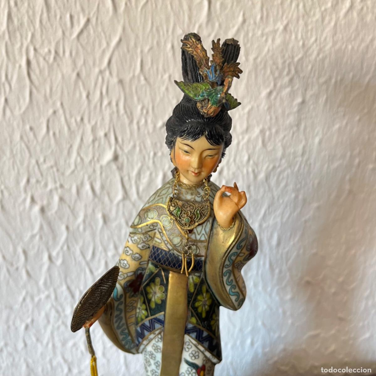 Antig&uuml;edades: Mujer china cloisonn&eacute; - Foto 5