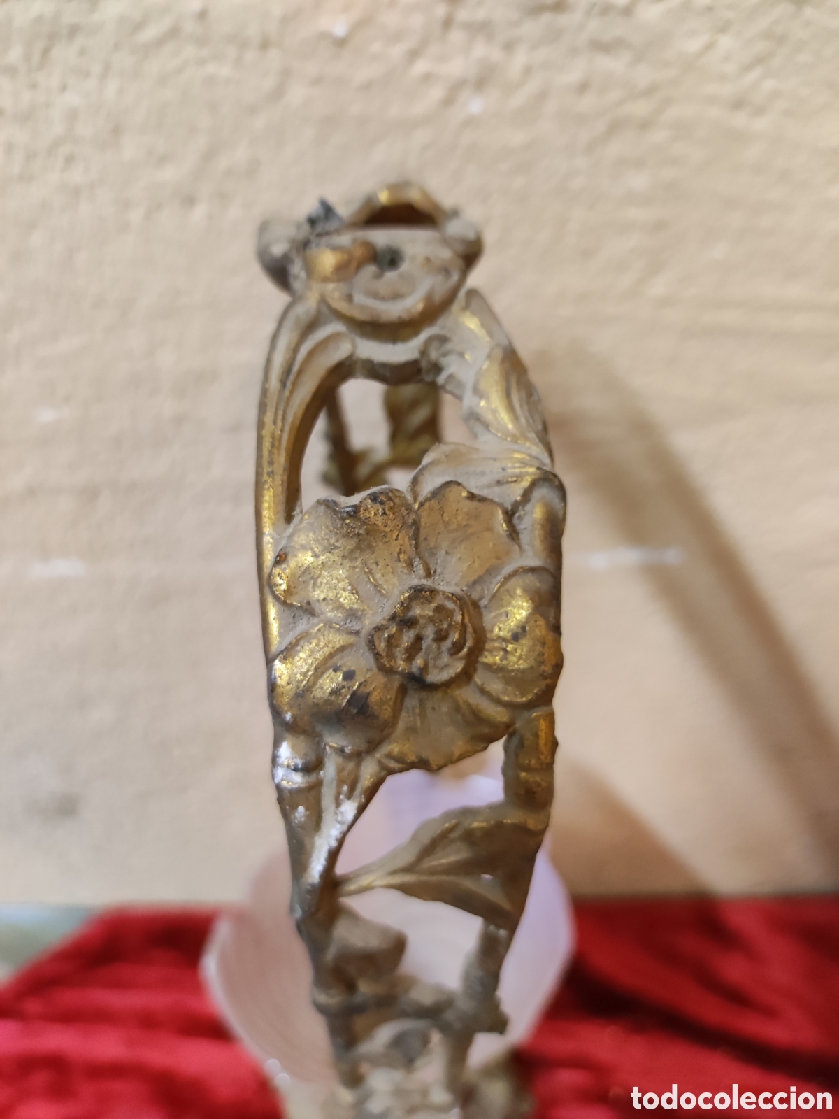 Antig&uuml;edades: Florero de calamina y cristal - Foto 4