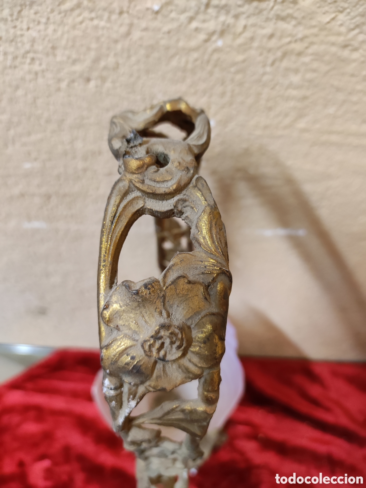Antig&uuml;edades: Florero de calamina y cristal - Foto 5