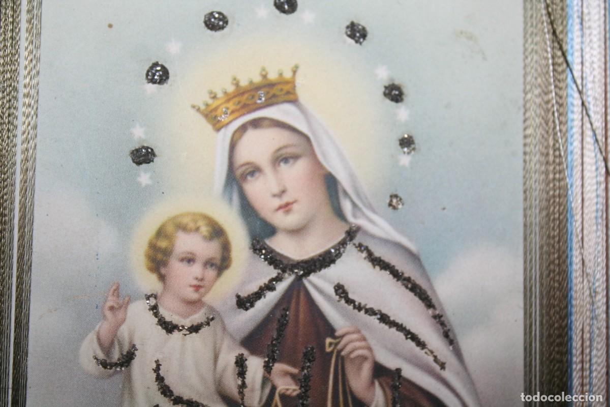 Antig&uuml;edades: cuadro antiguo de la virgen del carmen - Foto 4