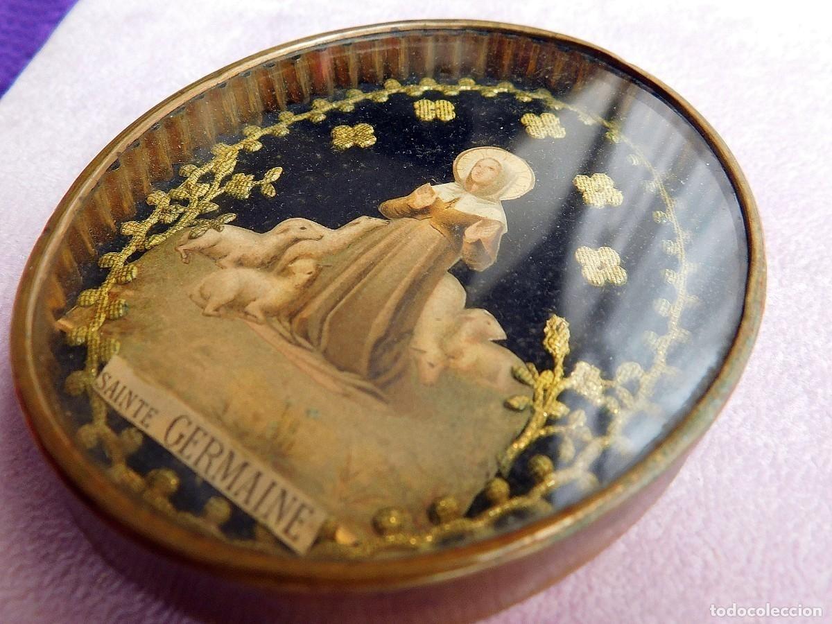 Antiguidades: MAGN&Iacute;FICO DEVOCIONARIO RELICARIO ANTIGUO DE SAINTE GERMAINE GRANDE DE 9,5 CM &middot;