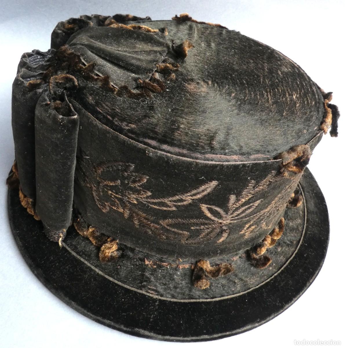 Antig&uuml;edades: SOMBRERO DE TERCIOPELO S.XIX - Foto 1