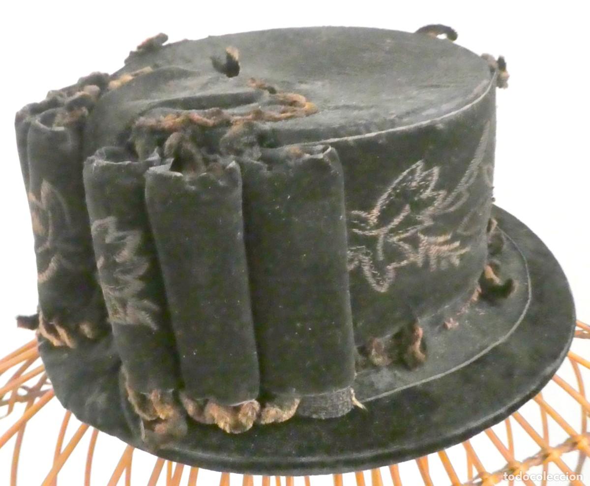 Antig&uuml;edades: SOMBRERO DE TERCIOPELO S.XIX - Foto 3