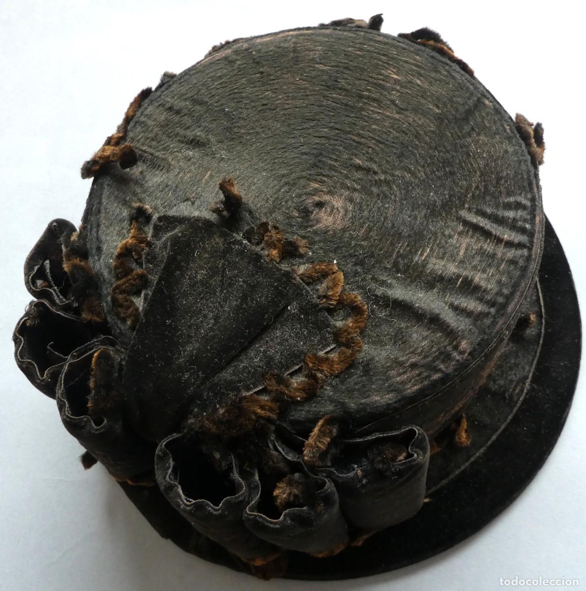 Antig&uuml;edades: SOMBRERO DE TERCIOPELO S.XIX - Foto 10